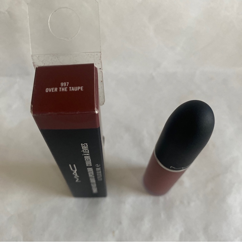 MAC COSMETICS Powder Kiss Liquid Lipcolour Lipstick 997 Over The Taupe $26 NIB - Picture 5 of 7